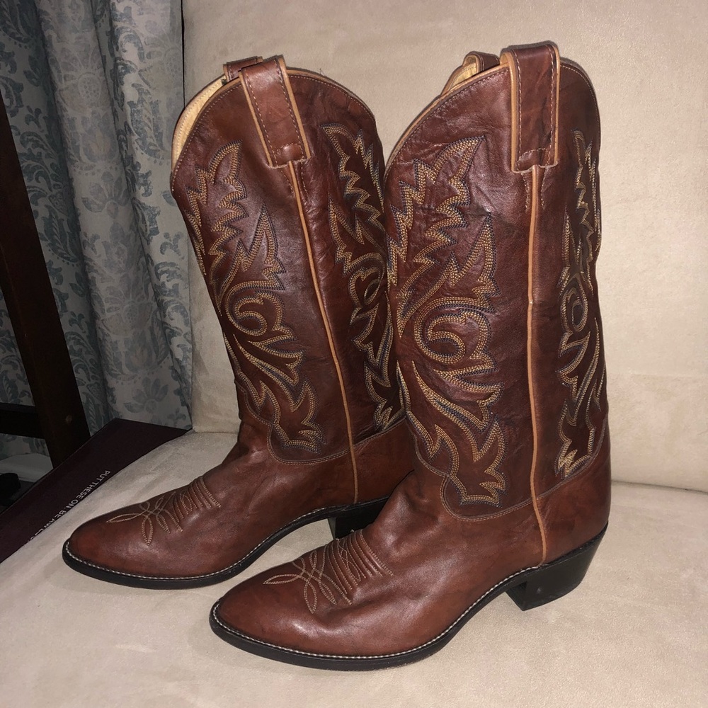 Justin Handmade Cowboy Boots Women Size 9
